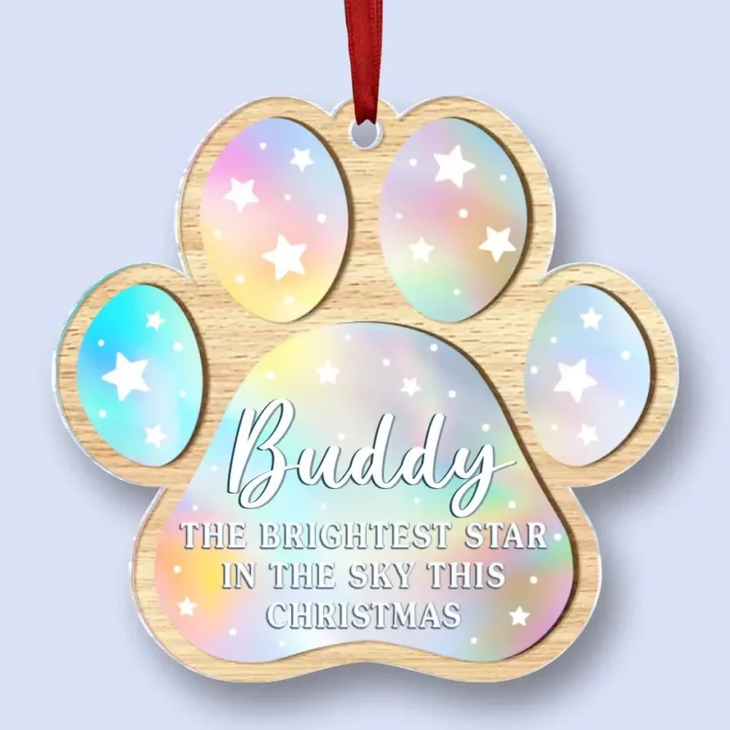 You Are The Brightest Star In The Sky This Christmas - Memorial Personalized Custom Hologram Ornament - Sympathy Gift, Christmas Gift For Pet Owners, Pet Lovers