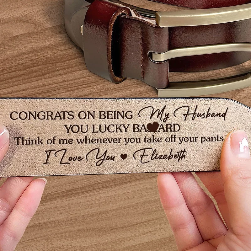 Congrats, You Married the Best! (Me) - Customized Leather Belt - Thoughtful Gift for Your Husband or Boyfriend on Your Special Day, Anniversary - Image 2