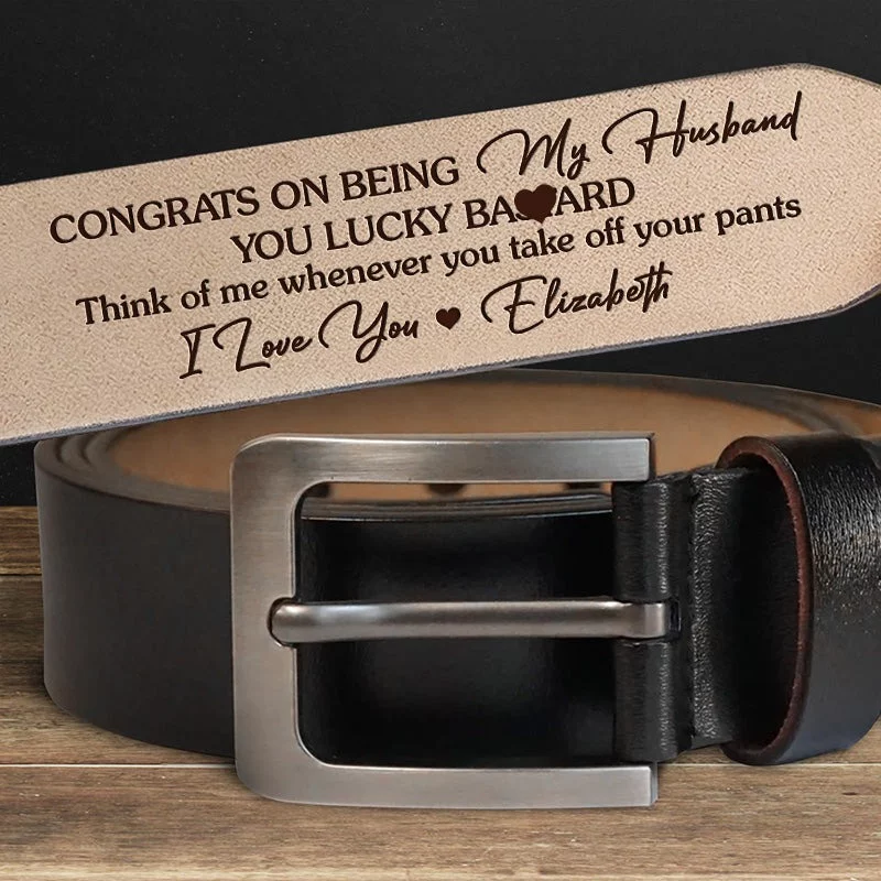 Congrats, You Married the Best! (Me) - Customized Leather Belt - Thoughtful Gift for Your Husband or Boyfriend on Your Special Day, Anniversary