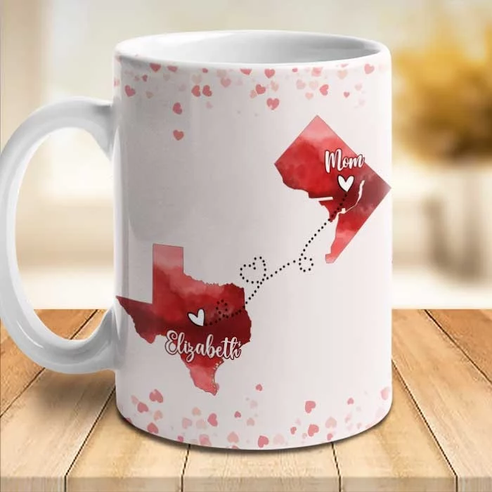 A Mother's Love Travels Any Distance - Personalized Standard Mug - Mother's Day, Gift For Mom, Daughter, Grandma - Image 3