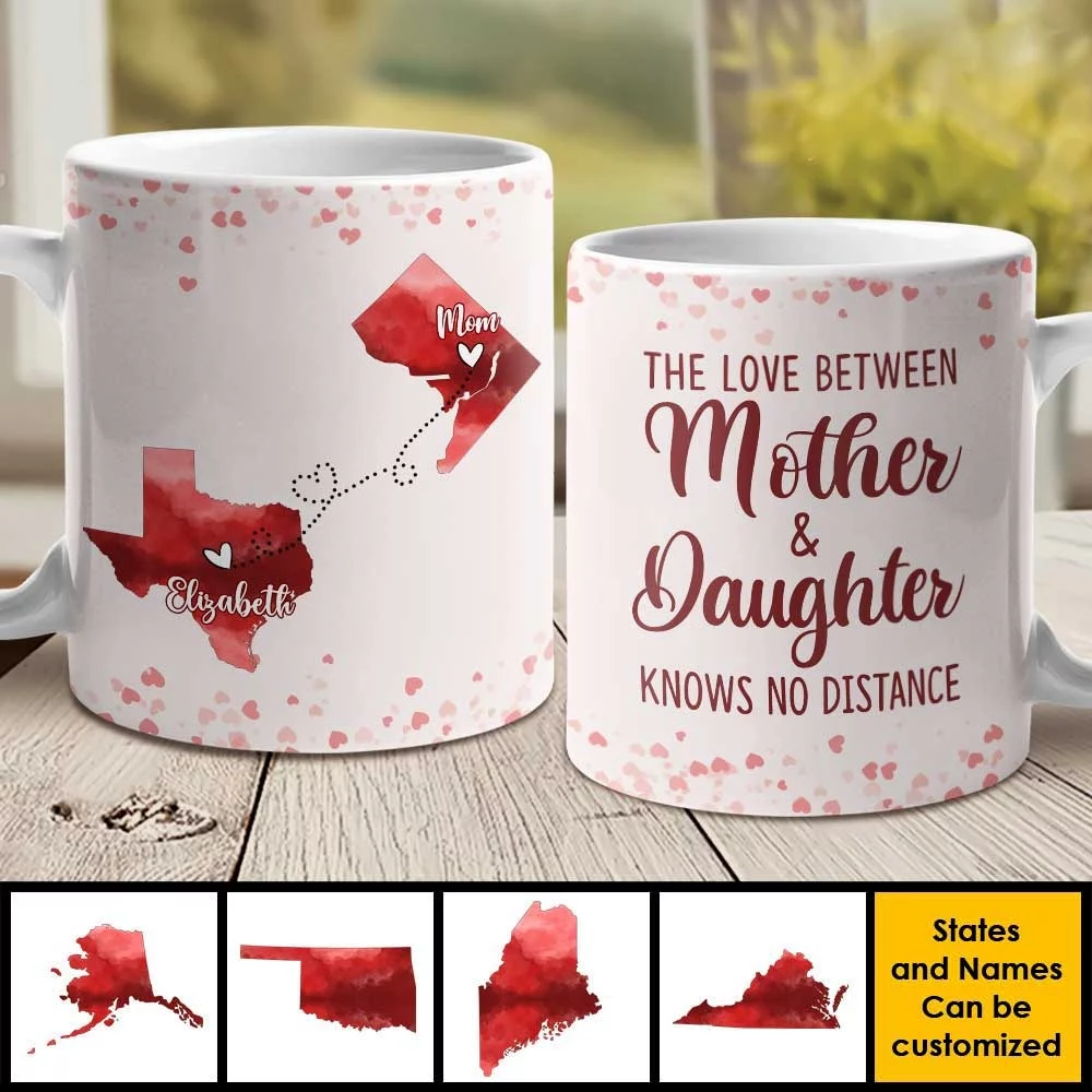 A Mother's Love Travels Any Distance - Personalized Standard Mug - Mother's Day, Gift For Mom, Daughter, Grandma - Image 4