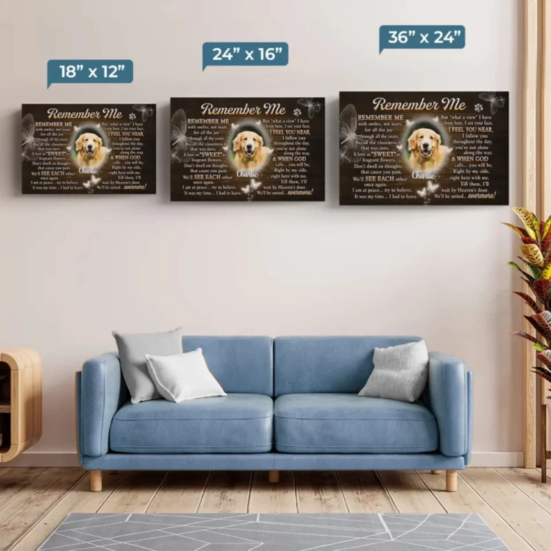 Custom Photo Hold Me in Happy Memories - Custom Memory Canvas Horizontal Design - Memorial Gift for Pet Owners and Animal Lovers - Image 3