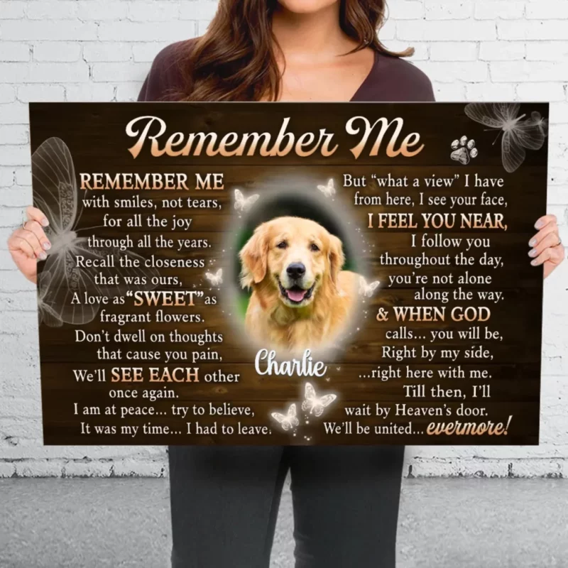 Custom Photo Hold Me in Happy Memories - Custom Memory Canvas Horizontal Design - Memorial Gift for Pet Owners and Animal Lovers - Image 5