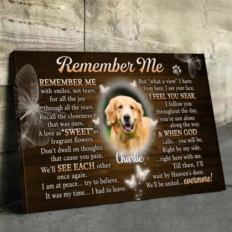 Custom Photo Hold Me in Happy Memories - Custom Memory Canvas Horizontal Design - Memorial Gift for Pet Owners and Animal Lovers - Image 6