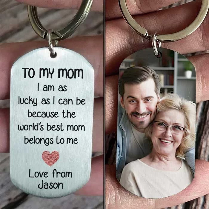 Custom Photo The Heart of Our World - Family Personalized Custom Keychain - Gift For Mom, Grandma , Mother's Day - Image 2