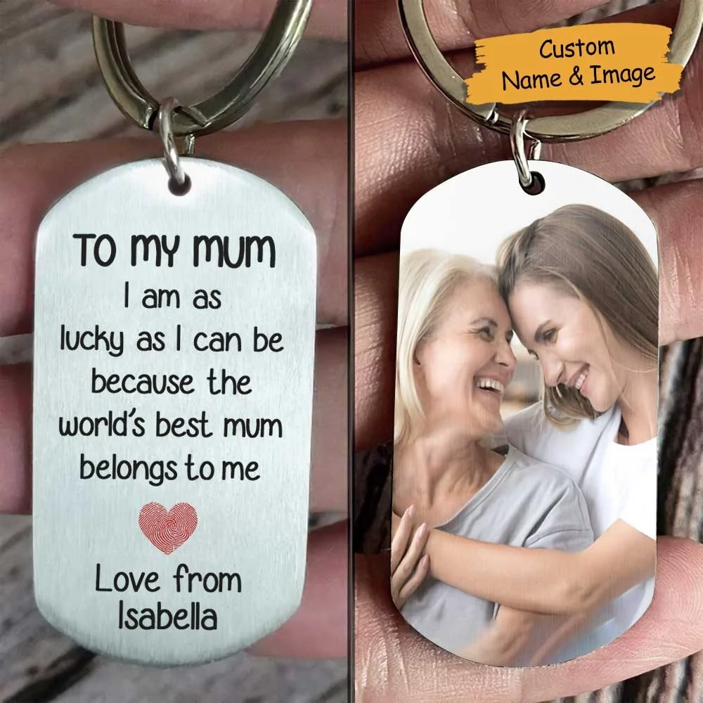 Custom Photo The Heart of Our World - Family Personalized Custom Keychain - Gift For Mom, Grandma , Mother's Day - Image 4