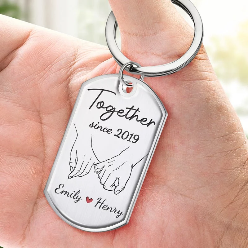 Forever Belonging to You - Couple Personalized Custom Keychain - Gift For Husband Wife, Anniversary - Image 2