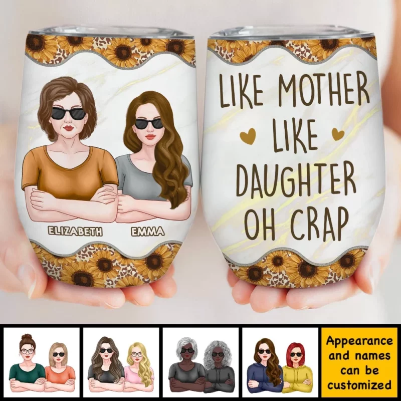 Like Mother, Like Mini-Me - Personalized Wine Tumbler - Mother's Day, Gift For Mom, Grandma - Image 4