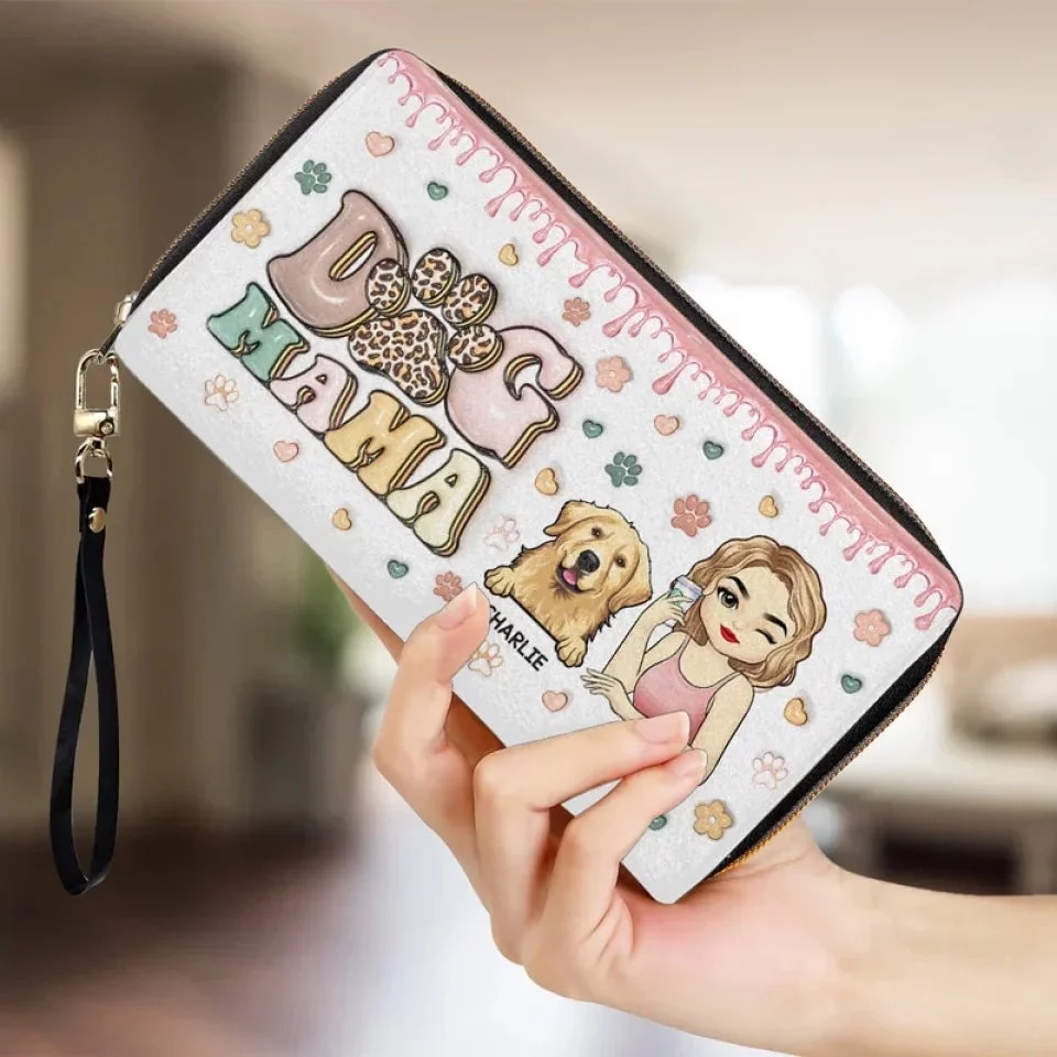 Love With Four Paws - Custom Leather Long Wallet with 3D Pet Design - Made for Animal Lovers and Proud Pet Owners - Image 4