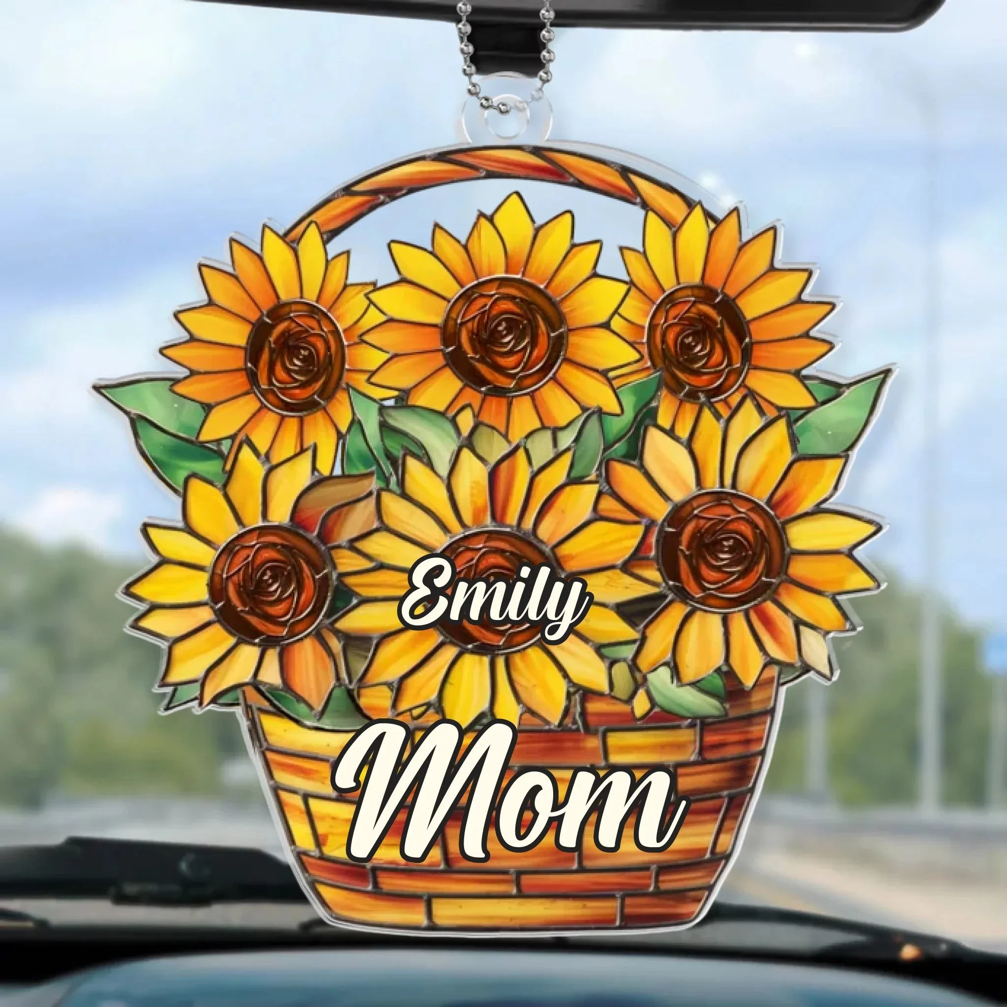Timeless Love, Dearest Mom - Personalized Family Custom Car Ornament – Acrylic Shaped Design - Mother's Day, Gift For Mom, Grandma - Image 2
