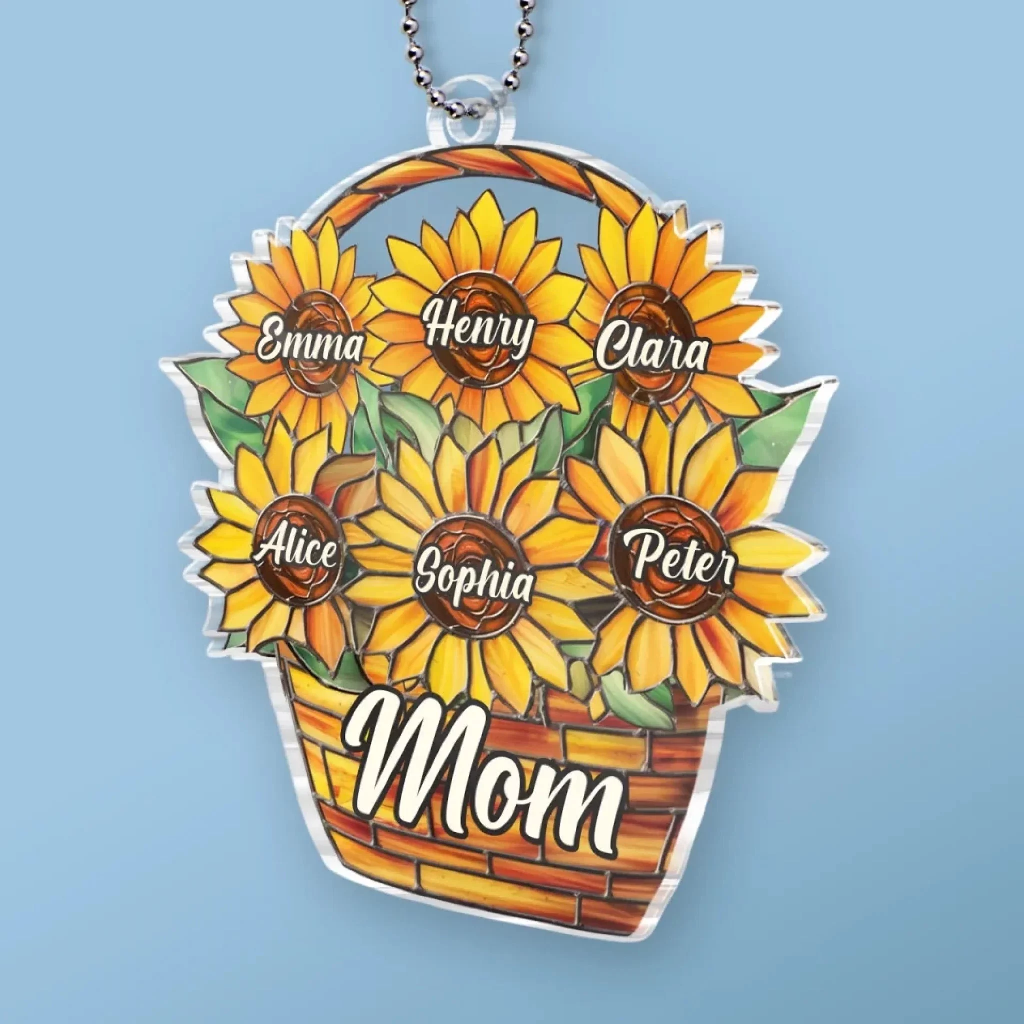 Timeless Love, Dearest Mom - Personalized Family Custom Car Ornament – Acrylic Shaped Design - Mother's Day, Gift For Mom, Grandma - Image 3