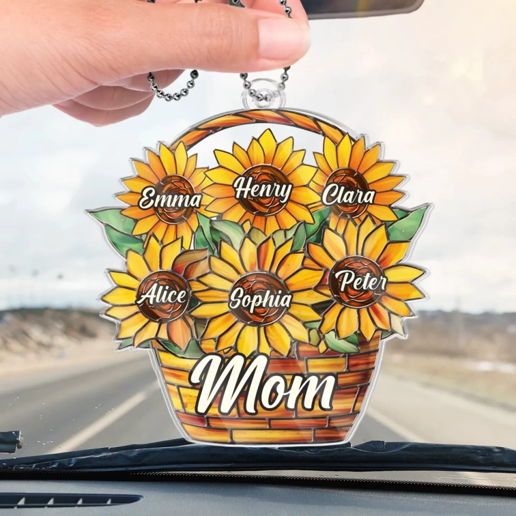 Timeless Love, Dearest Mom - Personalized Family Custom Car Ornament – Acrylic Shaped Design - Mother's Day, Gift For Mom, Grandma - Image 4