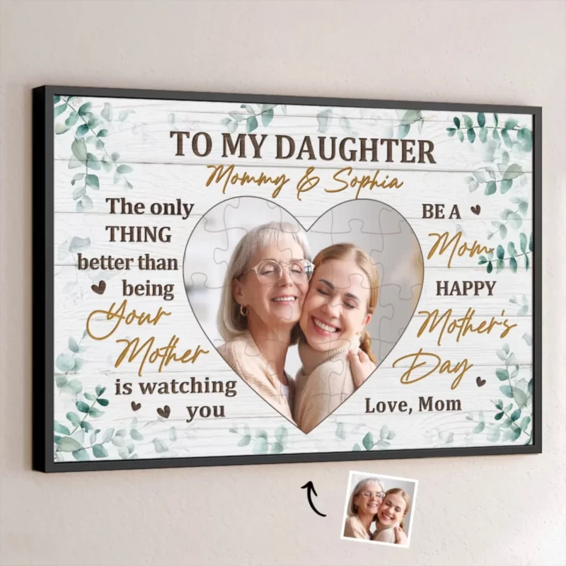 Custom Photo To My Beloved Daughter, You Make Me Proud - Custom Horizontal Poster for Your Family - Mother's Day, Gift For Mom, Daughter