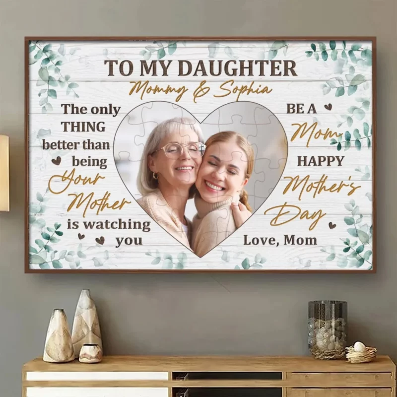 Custom Photo To My Beloved Daughter, You Make Me Proud - Custom Horizontal Poster for Your Family - Mother's Day, Gift For Mom, Daughter - Image 3