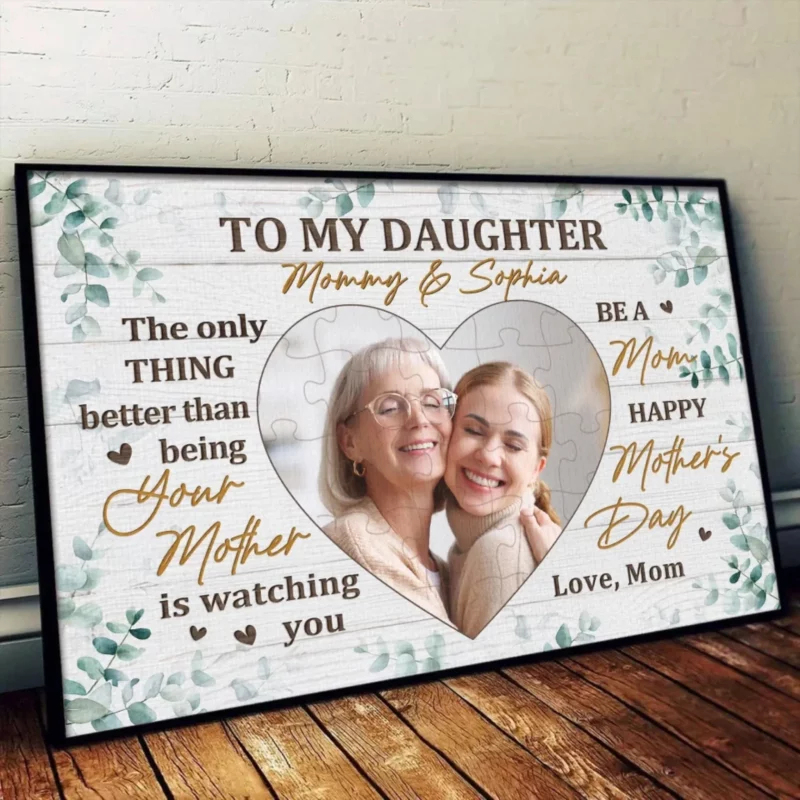 Custom Photo To My Beloved Daughter, You Make Me Proud - Custom Horizontal Poster for Your Family - Mother's Day, Gift For Mom, Daughter - Image 4