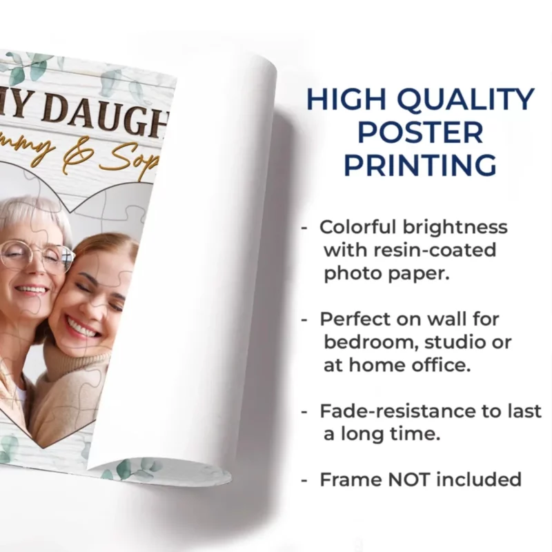 Custom Photo To My Beloved Daughter, You Make Me Proud - Custom Horizontal Poster for Your Family - Mother's Day, Gift For Mom, Daughter - Image 5
