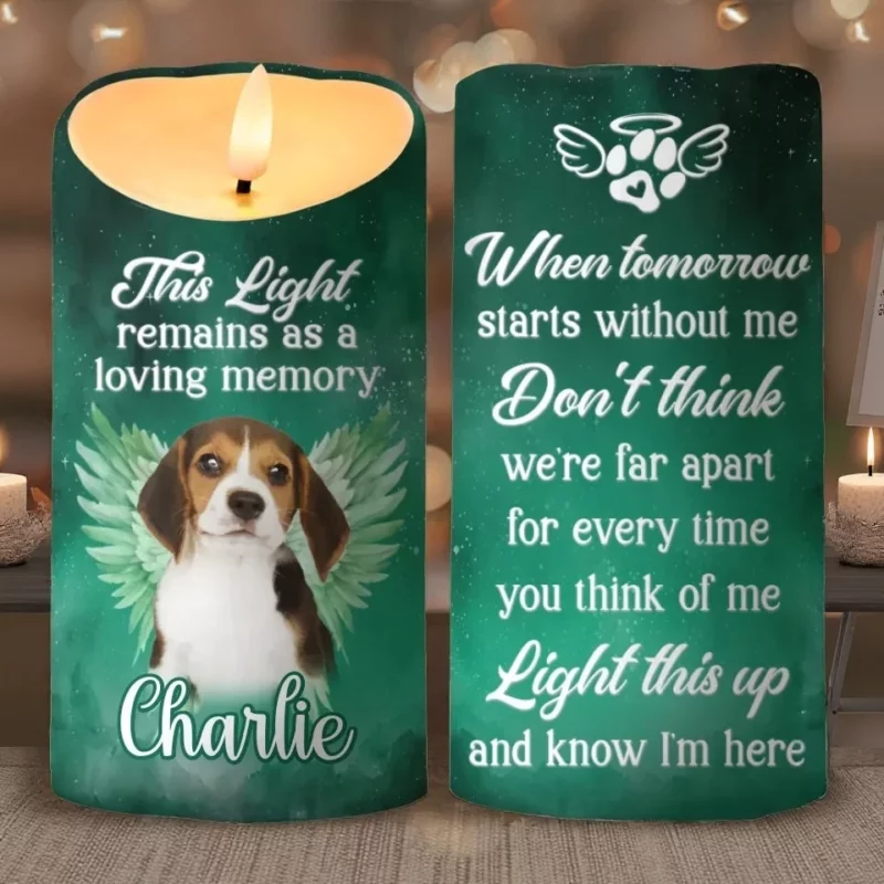 Custom Photo Always by Our Side - Light a Memory with a Custom LED Candle - Christmas Gift or Memorial Gift for Pet Lovers, Pet Owners - Image 2