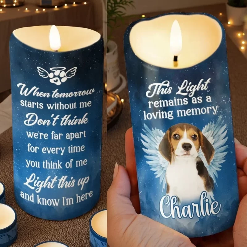 Custom Photo Always by Our Side - Light a Memory with a Custom LED Candle - Christmas Gift or Memorial Gift for Pet Lovers, Pet Owners - Image 3