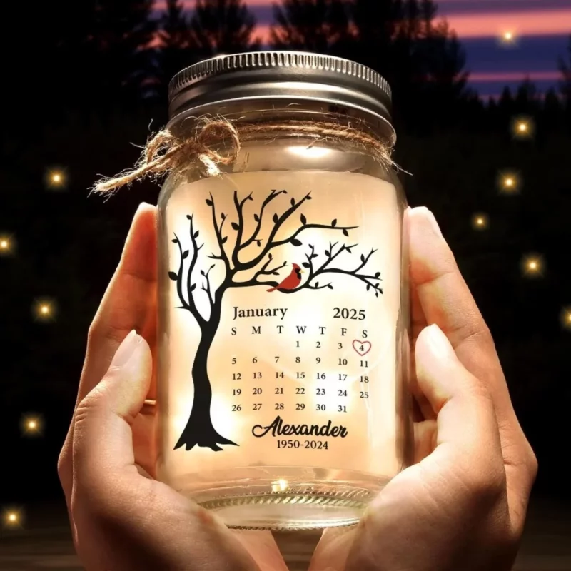 Light in the Midst of Struggle - Custom Family  Mason Jar Light - A Comforting Gift for Grieving Family Members - Image 4