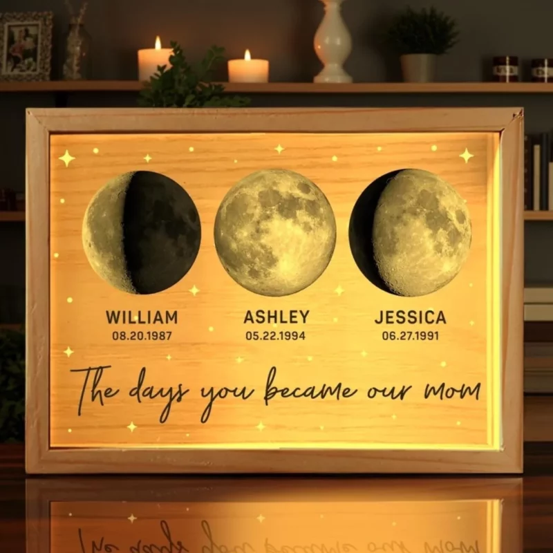 You Became Our Forever Love  - Family Custom Frame Light Box -  Mother's Day, Birthday Gift For Mom, Grandma