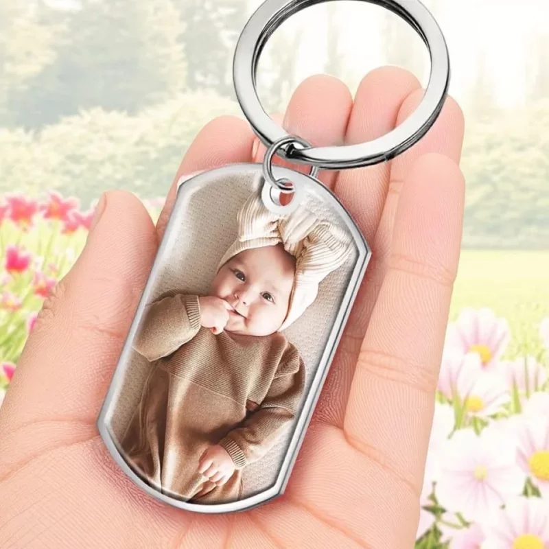 Custom Photo Daddy, Stay Safe for Us - Family Personalized Custom Keychain - Gift For Dad, Grandpa,   Father's Day - Image 3