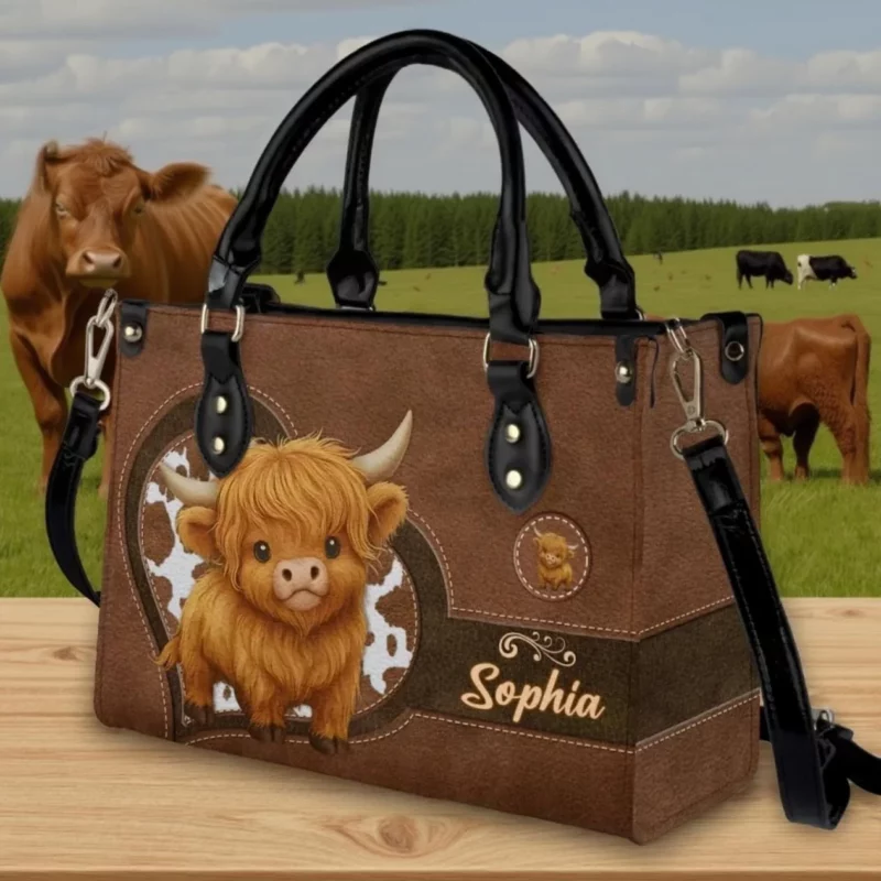 The Warm Strength of a Mother’s Embrace - Family Custom Leather Handbag - Thoughtful Gifts for Mom and Grandma - Image 3