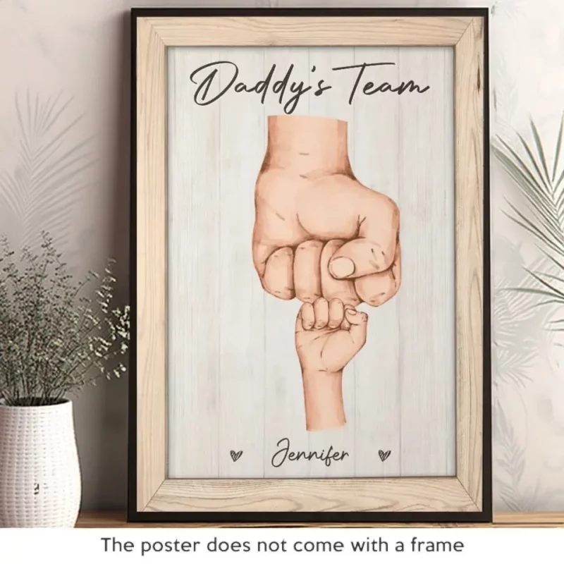 Daddy’s Little Teammate - Custom Horizontal Poster for Your Family - Father’s Day Gift, Birthday Gift for Dad and Grandpa - Image 4