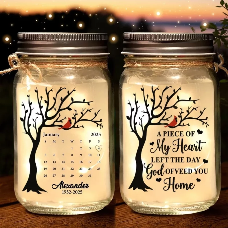 Light in the Midst of Struggle - Custom Family  Mason Jar Light - A Comforting Gift for Grieving Family Members - Image 2