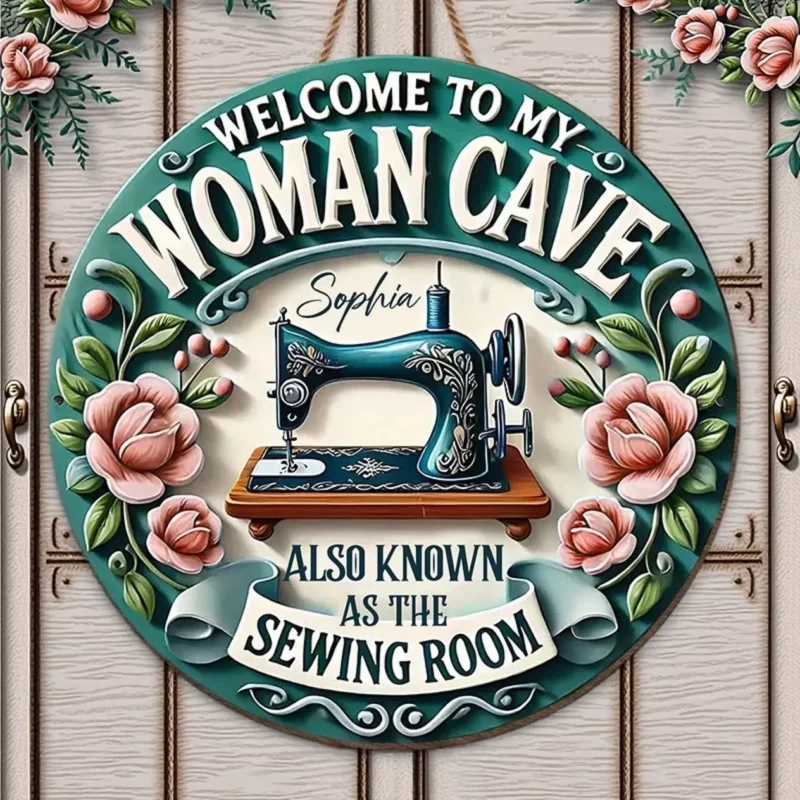 Where Every Stitch Tells a Story - Family Wooden Sign with Unique Shape - A Warm Welcome Gift for Friends, Siblings, or Family