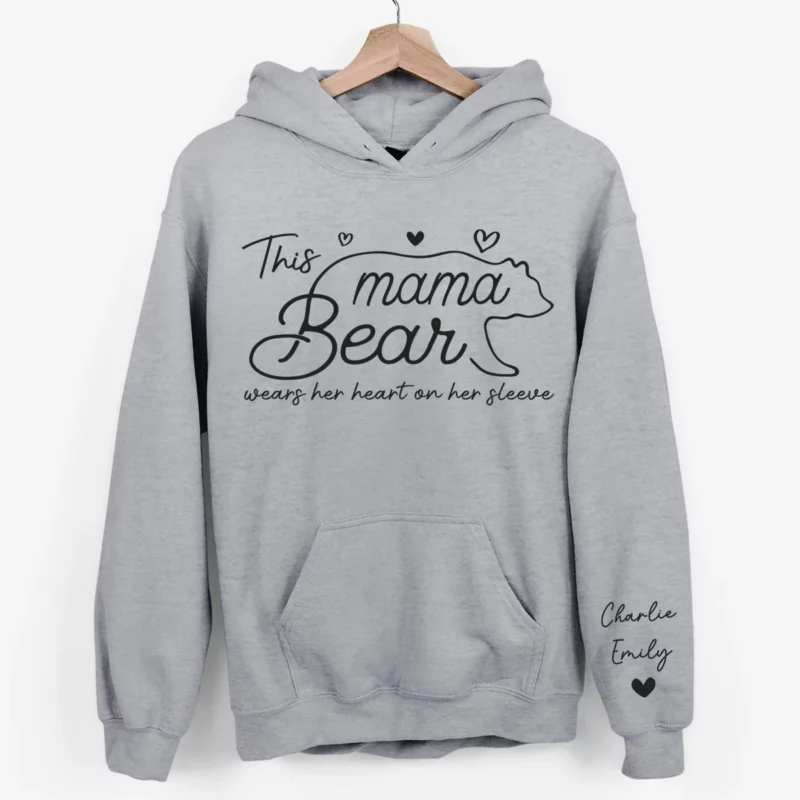 A Mama Bear Full of Love - Customizable Unisex Sweatshirt for Family with Sleeve Design- Ideal Gift for Mom, Grandma, Mother's Day - Image 11