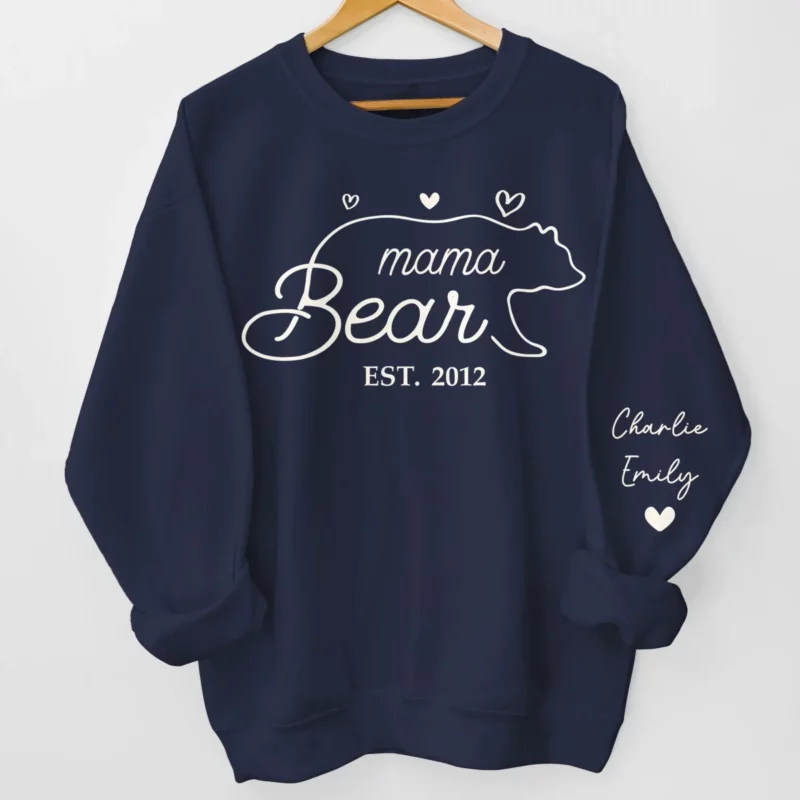 A Mama Bear Full of Love - Customizable Unisex Sweatshirt for Family with Sleeve Design- Ideal Gift for Mom, Grandma, Mother's Day - Image 12