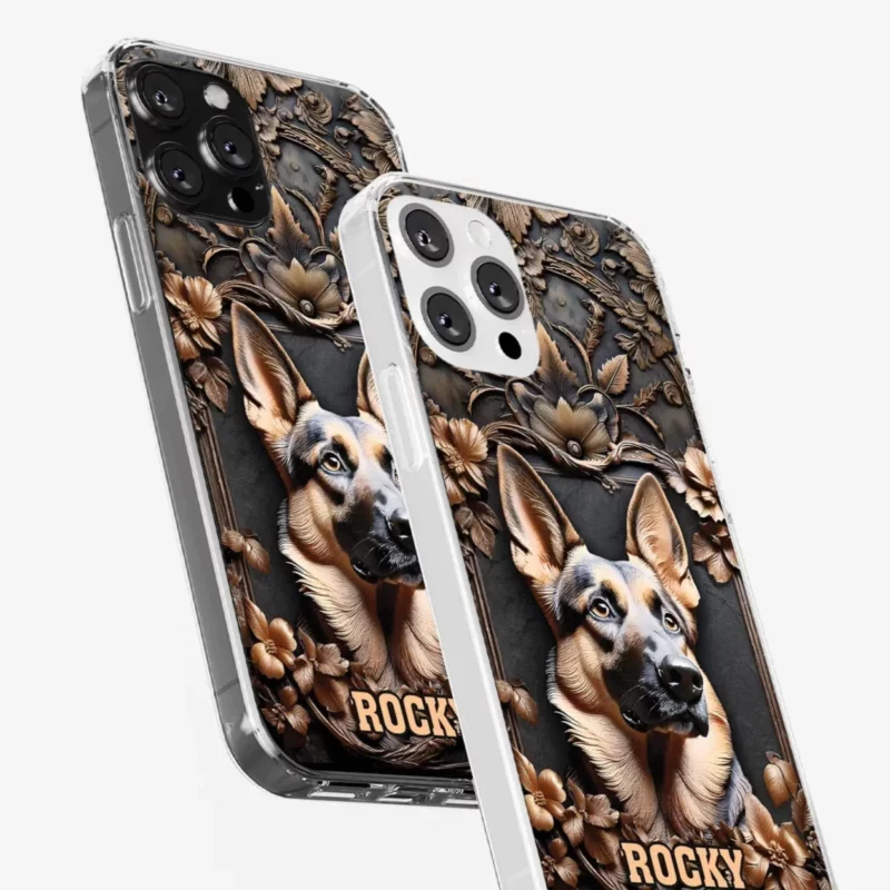 A True Companion for Life - Custom 3D Puffy Dog Print Clear Phone Case - Great Gift Idea for Animal Lovers - Image 5