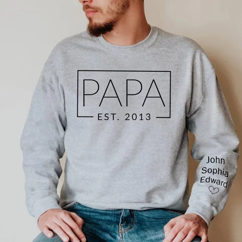 Coolest Dad Ever - Customizable Unisex Sweatshirt for Family with Sleeve Design- Ideal Gift for Dad, Grandpa, Father's Day , Christmas Gift - Image 2