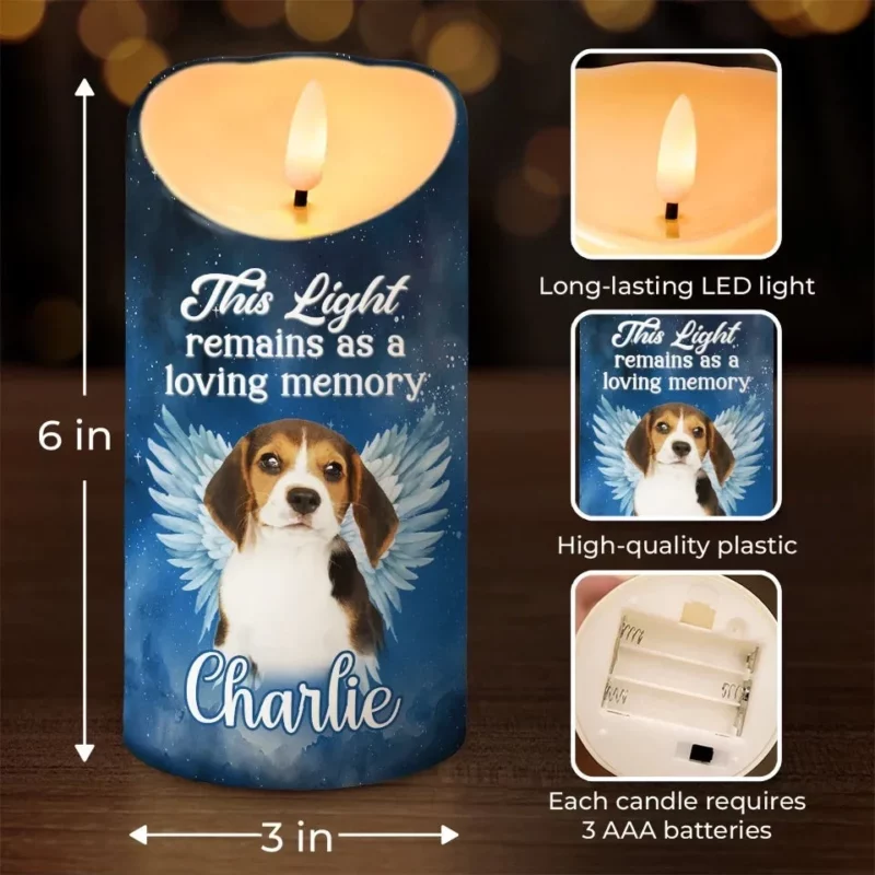 Custom Photo Always by Our Side - Light a Memory with a Custom LED Candle - Christmas Gift or Memorial Gift for Pet Lovers, Pet Owners - Image 4