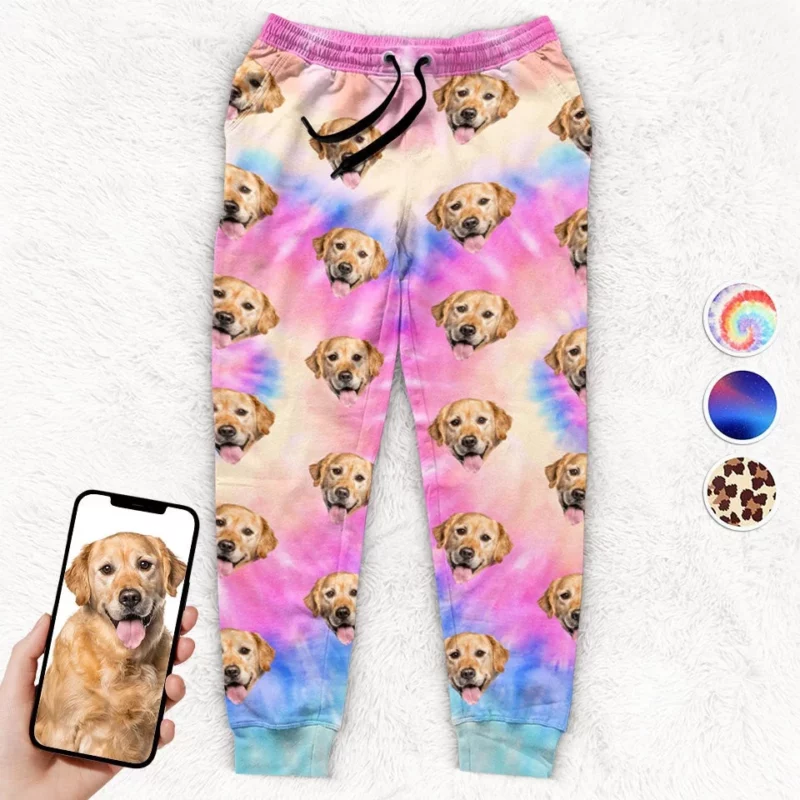 Custom Photo My Dog, My Hype Buddy - Unisex Sweatpants with Custom Dog & Cat Artwork - Festive Christmas Gifts for Pet Owners, Pet Lovers