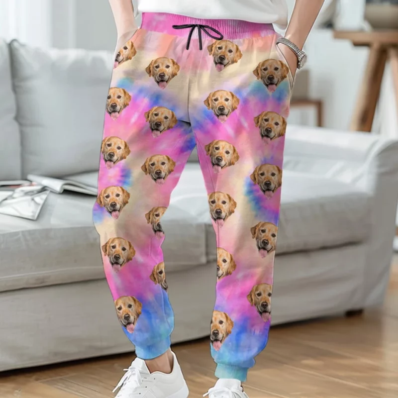 Custom Photo My Dog, My Hype Buddy - Unisex Sweatpants with Custom Dog & Cat Artwork - Festive Christmas Gifts for Pet Owners, Pet Lovers - Image 3