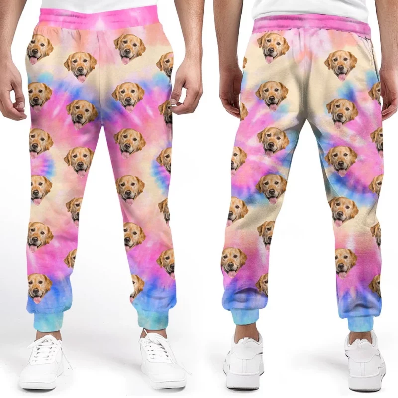 Custom Photo My Dog, My Hype Buddy - Unisex Sweatpants with Custom Dog & Cat Artwork - Festive Christmas Gifts for Pet Owners, Pet Lovers - Image 4