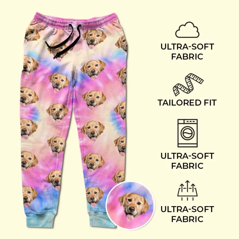 Custom Photo My Dog, My Hype Buddy - Unisex Sweatpants with Custom Dog & Cat Artwork - Festive Christmas Gifts for Pet Owners, Pet Lovers - Image 5
