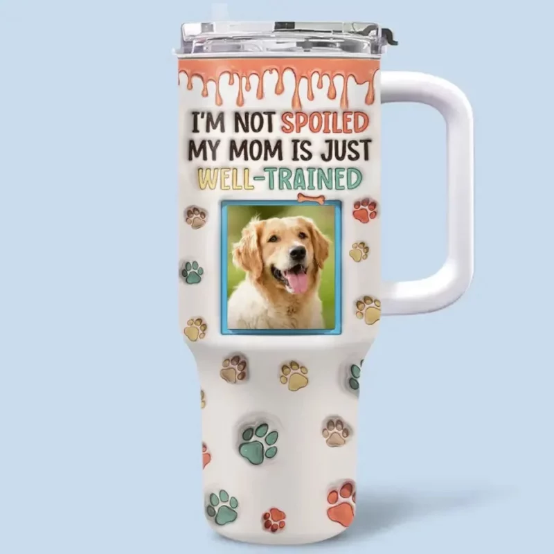 Custom Photo My Mom’s Got Skills  - Personalized 40Oz Tumbler with 3D Dog & Cat Print - Great Gift Idea for Dog & Cat Lovers, Pet Owners - Image 2