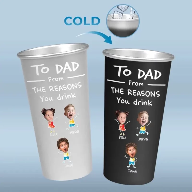 Custom Photo Sorry in Advance for Our Kid - Changing Color Cup with Custom Family Design - Father's Day, Thoughtful Gift Idea for Dad, Grandpa - Image 4