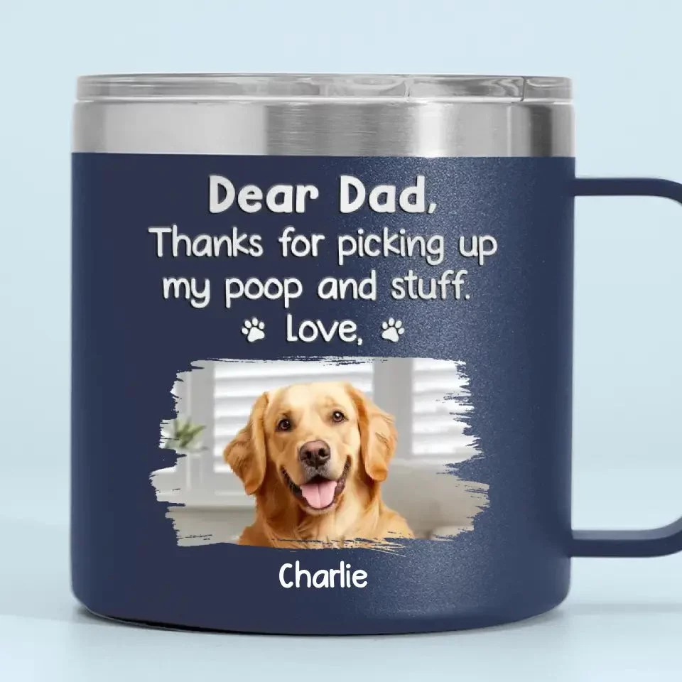 Custom Photo Thanks a Bunch for Getting My Stuff - Personalized Cat Design 14oz Stainless Steel Tumbler with Handle - Gift Ideas for Owners and Lovers of Pets - Image 6