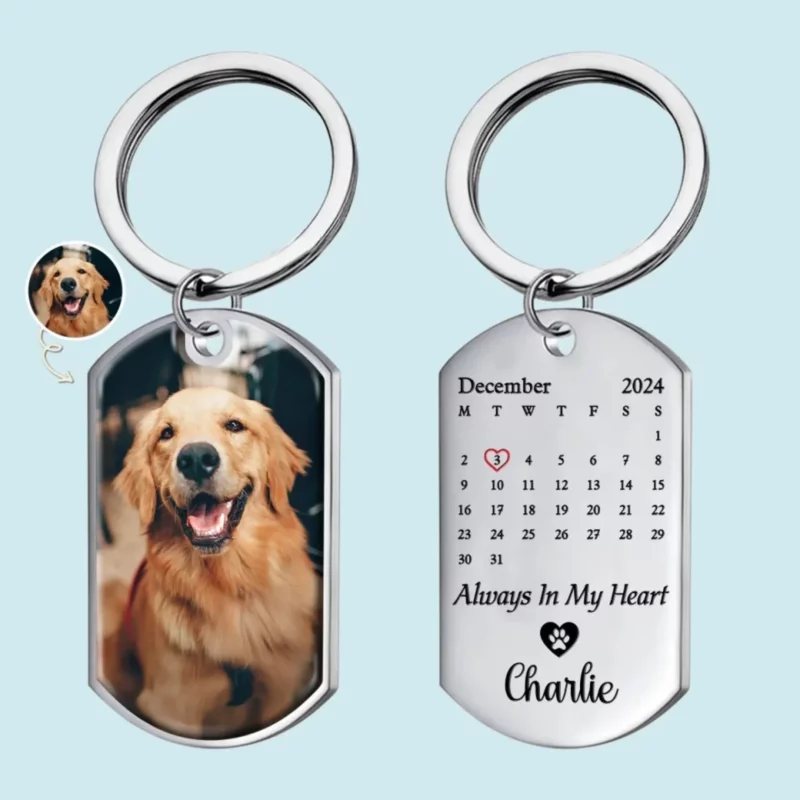 Custom Photo Your Memories, Forever in Print - Custom Remembrance Keychain - A Gentle Tribute for a Beloved Pet
