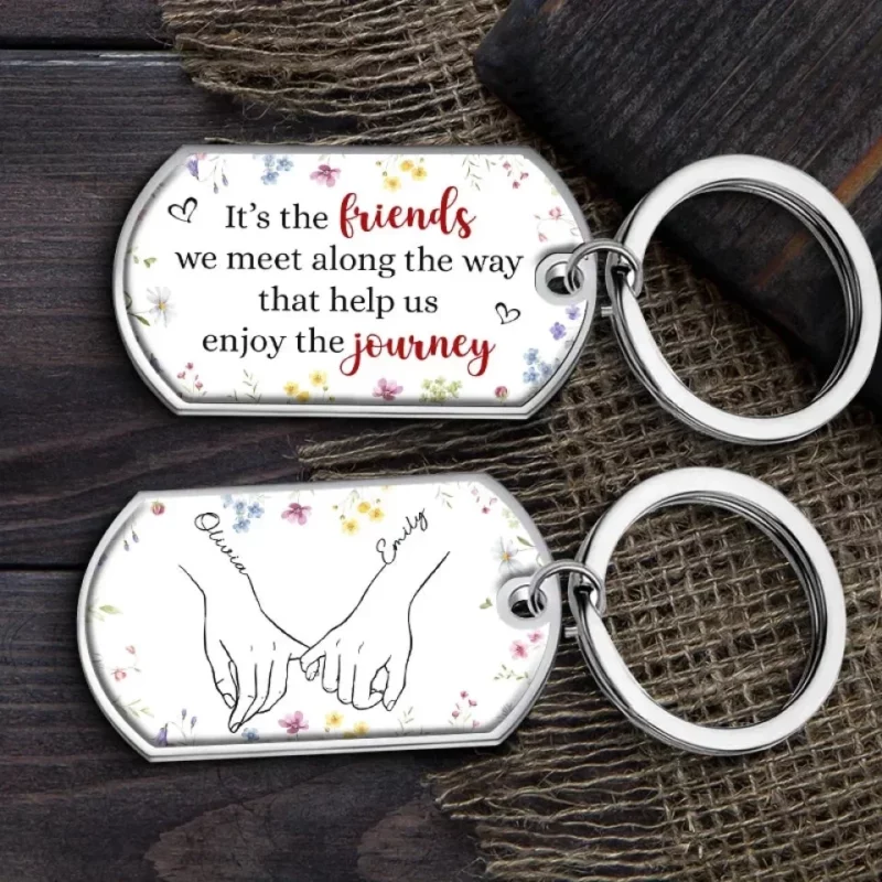 Good Times with My Girls - Bestie Personalized Custom Keychain - Gift For Best Friend, Bestie - Image 4