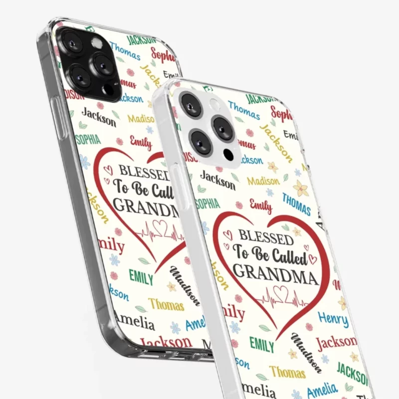 Grandma, A Name Carved in My Heart - Custom Clear Phone Case with Personalized Family Design - Mother's Day, Gift For Mom, Grandma - Image 5