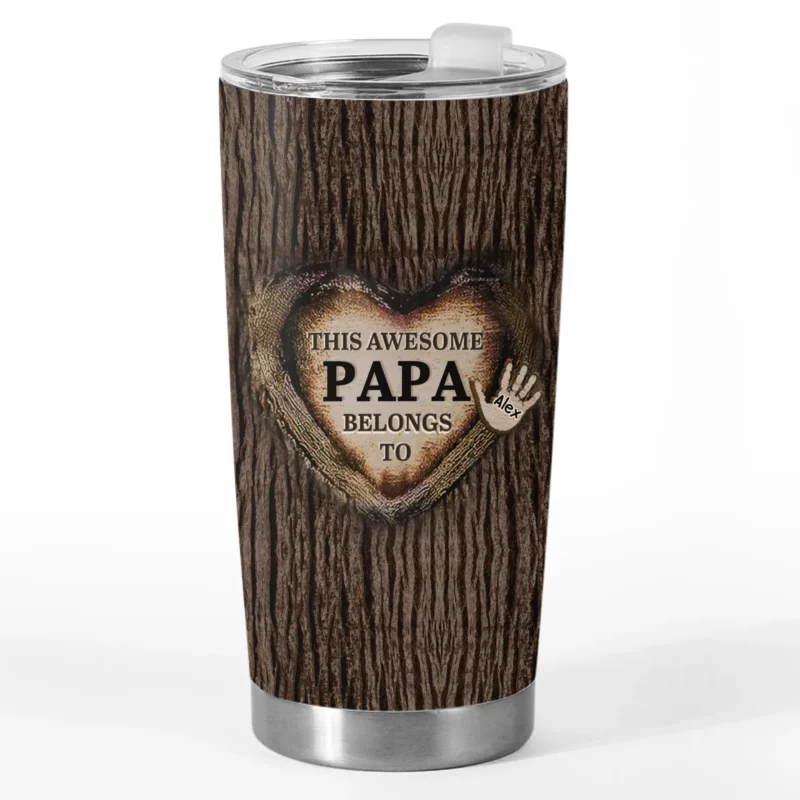 Held in Little Hands, Loved in Big Ways - Family Personalized Standard Tumbler - Father’s Day Gifts for Dad & Grandpa - Image 2