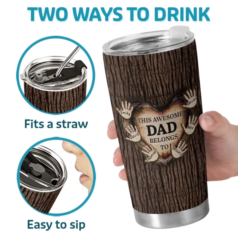 Held in Little Hands, Loved in Big Ways - Family Personalized Standard Tumbler - Father’s Day Gifts for Dad & Grandpa - Image 4