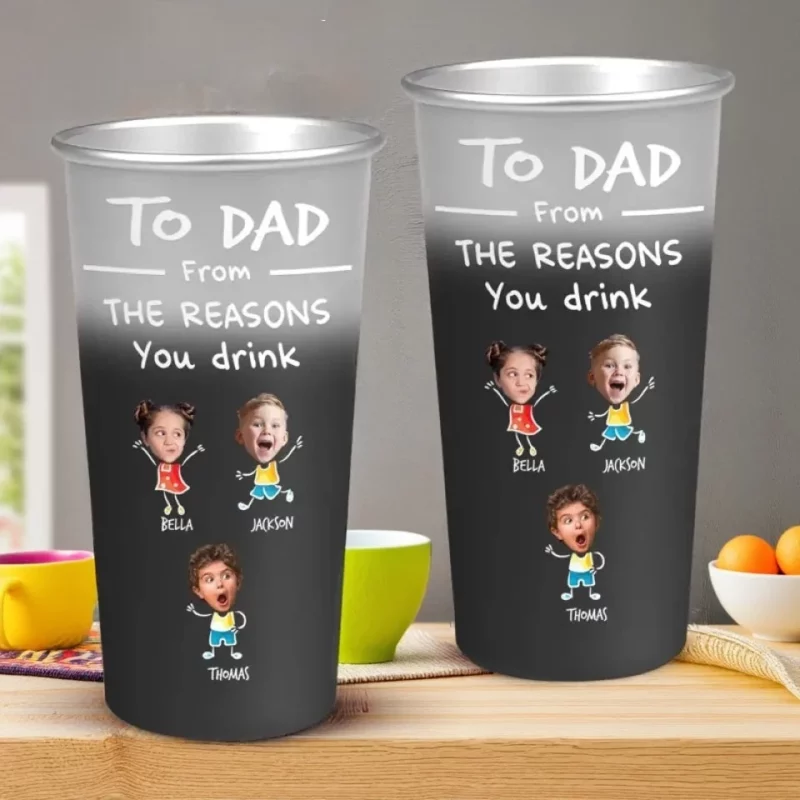 Custom Photo Sorry in Advance for Our Kid - Changing Color Cup with Custom Family Design - Father's Day, Thoughtful Gift Idea for Dad, Grandpa