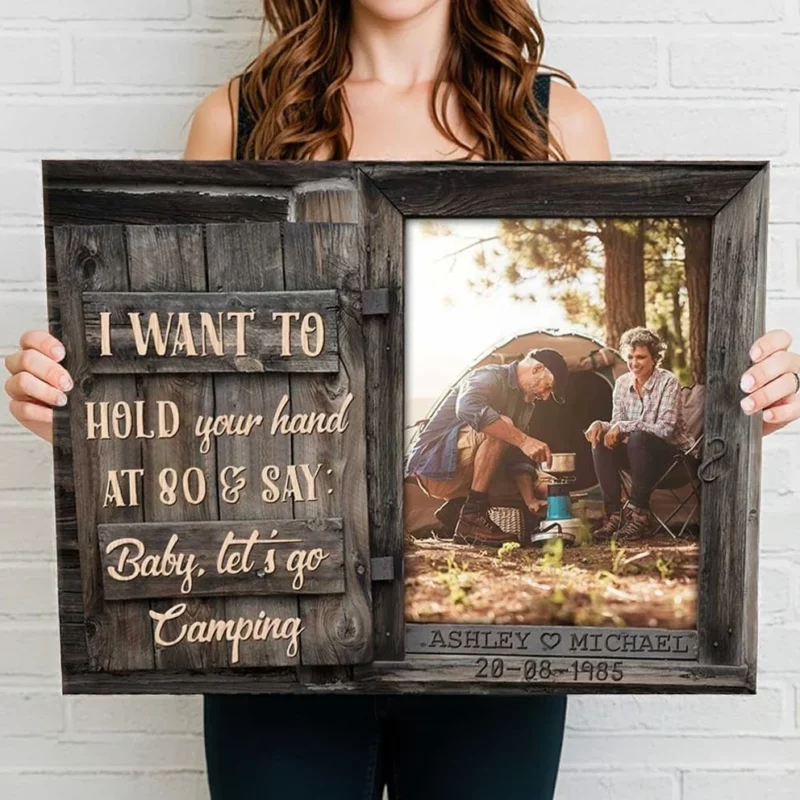Custom Photo You, Me & a Tent Full of Love - Personalized Name & Date Canvas - Anniversary, Gift For Couples, Husband , Wife