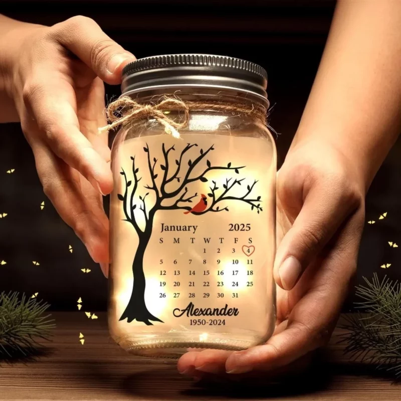 Light in the Midst of Struggle - Custom Family  Mason Jar Light - A Comforting Gift for Grieving Family Members - Image 3