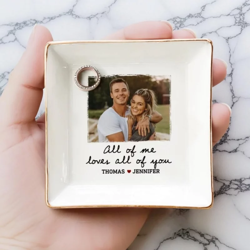 Custom Photo Together, We Rise - Customized Jewelry Dish for Couple - Romantic Gift Idea for Married Couples, Anniversary - Image 4